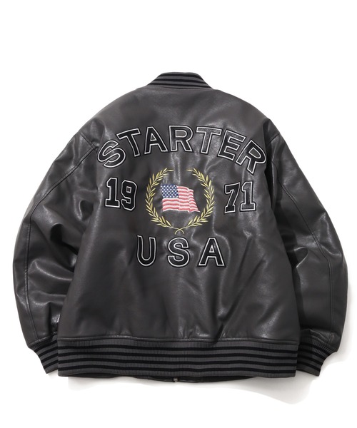 STARTER BLACK LABEL（スターターブラックレーベル）の「【STARTER /スターター】フェイクレザー 中綿 スタジャン（スタジャン・メンズ・ブラウン/ブラック/グレー・M/LL/L）」の17枚目の写真