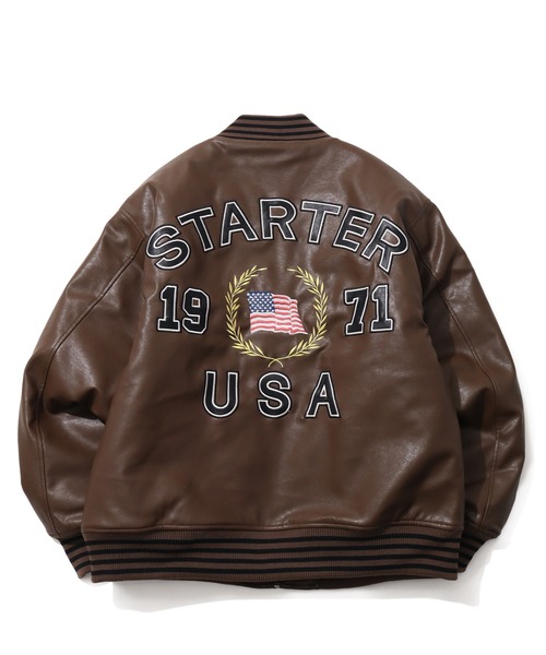 STARTER BLACK LABEL（スターターブラックレーベル）の「【STARTER /スターター】フェイクレザー 中綿 スタジャン（スタジャン・メンズ・ブラウン/ブラック/グレー・M/LL/L）」の19枚目の写真