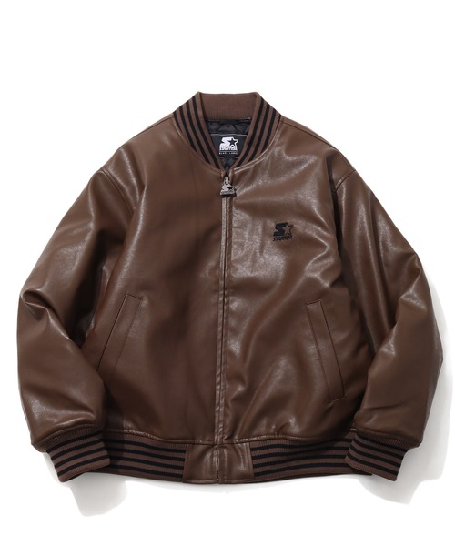 STARTER BLACK LABEL（スターターブラックレーベル）の「【STARTER /スターター】フェイクレザー 中綿 スタジャン（スタジャン・メンズ・ブラウン/ブラック/グレー・M/LL/L）」の18枚目の写真