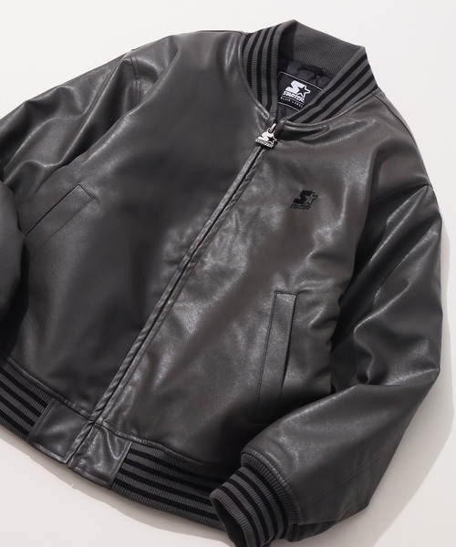 STARTER BLACK LABEL（スターターブラックレーベル）の「【STARTER /スターター】フェイクレザー 中綿 スタジャン（スタジャン・メンズ・ブラウン/ブラック/グレー・M/LL/L）」の20枚目の写真