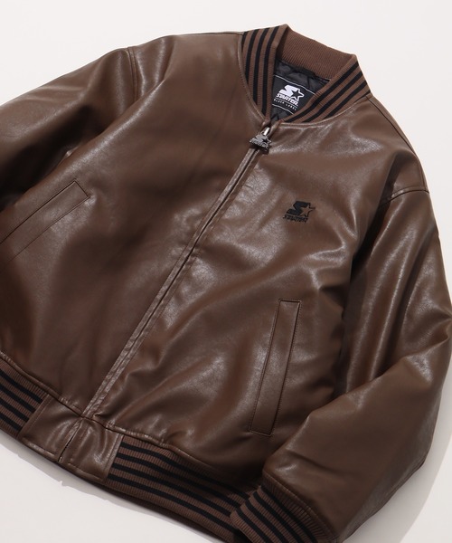 STARTER BLACK LABEL（スターターブラックレーベル）の「【STARTER /スターター】フェイクレザー 中綿 スタジャン（スタジャン・メンズ・ブラウン/ブラック/グレー・M/LL/L）」の10枚目の写真