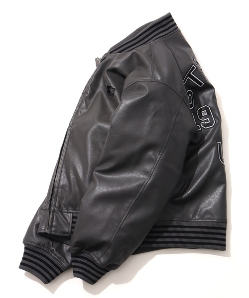 STARTER BLACK LABEL（スターターブラックレーベル）の「【STARTER /スターター】フェイクレザー 中綿 スタジャン（スタジャン・メンズ・ブラウン/ブラック/グレー・M/LL/L）」の16枚目の写真