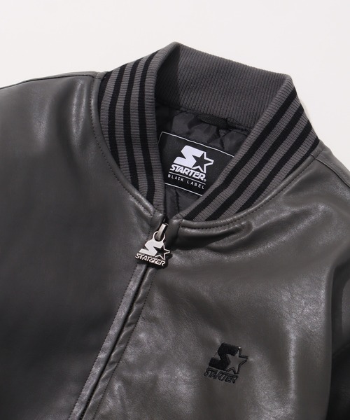 STARTER BLACK LABEL（スターターブラックレーベル）の「【STARTER /スターター】フェイクレザー 中綿 スタジャン（スタジャン・メンズ・ブラウン/ブラック/グレー・M/LL/L）」の12枚目の写真