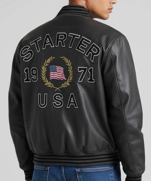 セール】【STARTER /スターター】フェイクレザー 中綿 スタジャン