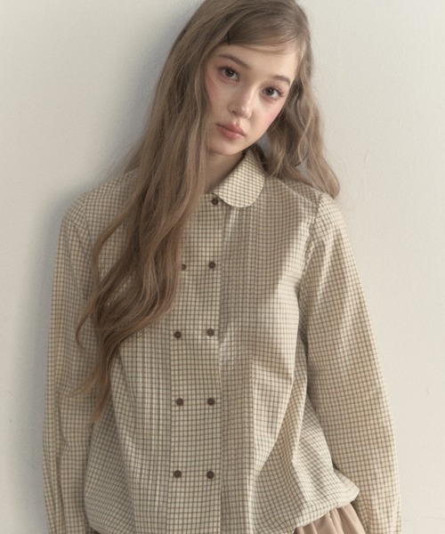 SunsetPark(サンセットパーク)の「ドローストリング ピンタックシャツ SP25a023【SunsetPark】【2025AW】(シャツ/ブラウス・レディース・ベージュ系/ホワイト・L/M/S)」の15枚目の写真