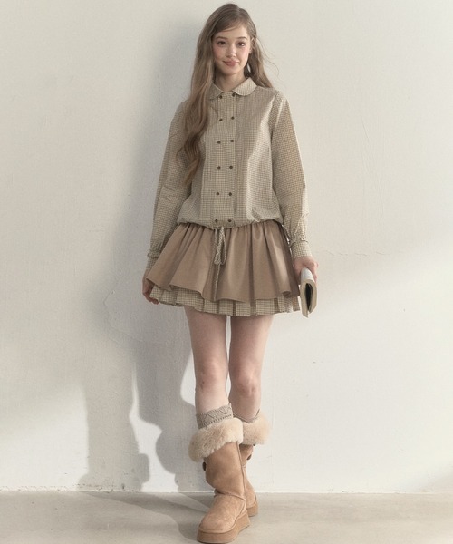 SunsetPark(サンセットパーク)の「ドローストリング ピンタックシャツ SP25a023【SunsetPark】【2025AW】(シャツ/ブラウス・レディース・ベージュ系/ホワイト・L/M/S)」の17枚目の写真