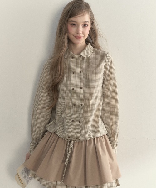 SunsetPark(サンセットパーク)の「ドローストリング ピンタックシャツ SP25a023【SunsetPark】【2025AW】(シャツ/ブラウス・レディース・ベージュ系/ホワイト・L/M/S)」の20枚目の写真