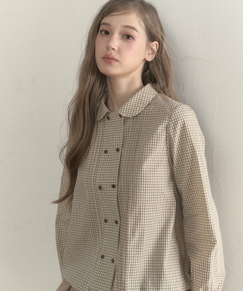 SunsetPark(サンセットパーク)の「ドローストリング ピンタックシャツ SP25a023【SunsetPark】【2025AW】(シャツ/ブラウス・レディース・ベージュ系/ホワイト・L/M/S)」の21枚目の写真
