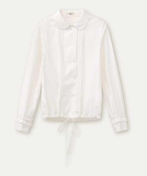 SunsetPark(サンセットパーク)の「ドローストリング ピンタックシャツ SP25a023【SunsetPark】【2025AW】(シャツ/ブラウス・レディース・ベージュ系/ホワイト・L/M/S)」の12枚目の写真