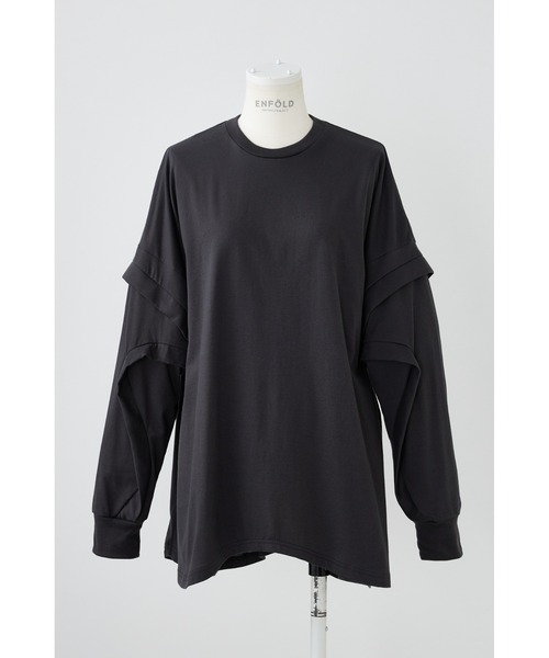 ENFOLD(エンフォルド)の「天竺 Curve シームロンT(Tシャツ/カットソー・レディース・ホワイト/ブラック/ダークグレー・38)」の3枚目の写真