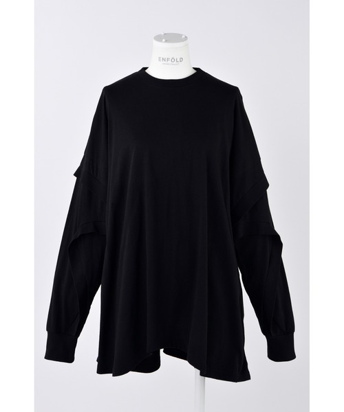 ENFOLD(エンフォルド)の「天竺 Curve シームロンT(Tシャツ/カットソー・レディース・ホワイト/ブラック/ダークグレー・38)」の2枚目の写真