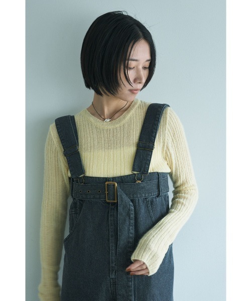 marjour(マージュール)の「DENIM SALOPETTE PANTS(サロペット/オーバーオール・レディース・ブラック・M)」の7枚目の写真