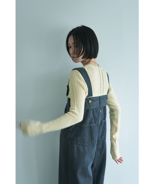 marjour(マージュール)の「DENIM SALOPETTE PANTS(サロペット/オーバーオール・レディース・ブラック・M)」の8枚目の写真