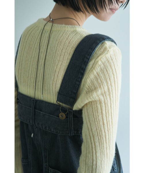 marjour(マージュール)の「DENIM SALOPETTE PANTS(サロペット/オーバーオール・レディース・ブラック・M)」の9枚目の写真
