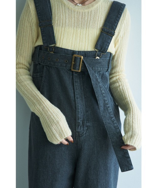 marjour(マージュール)の「DENIM SALOPETTE PANTS(サロペット/オーバーオール・レディース・ブラック・M)」の10枚目の写真