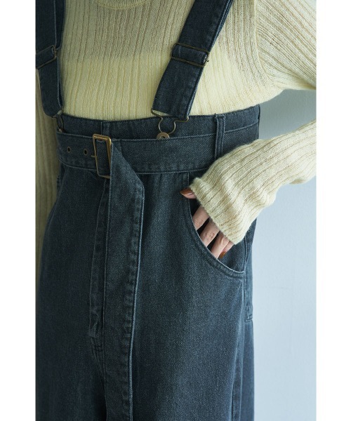 marjour(マージュール)の「DENIM SALOPETTE PANTS(サロペット/オーバーオール・レディース・ブラック・M)」の11枚目の写真