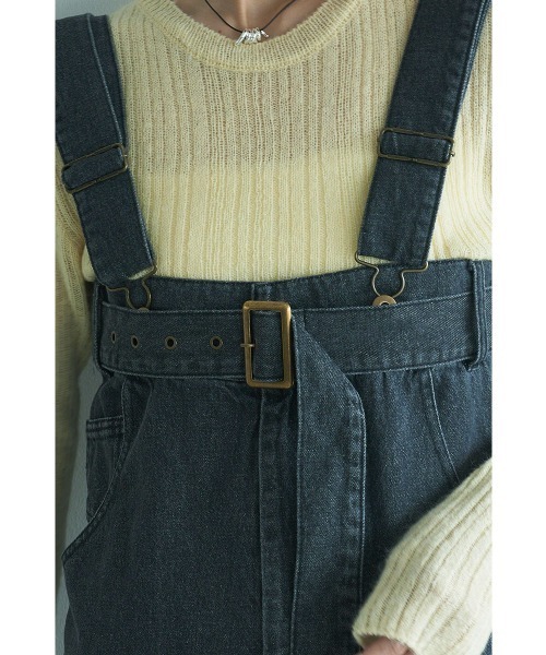 marjour(マージュール)の「DENIM SALOPETTE PANTS(サロペット/オーバーオール・レディース・ブラック・M)」の14枚目の写真