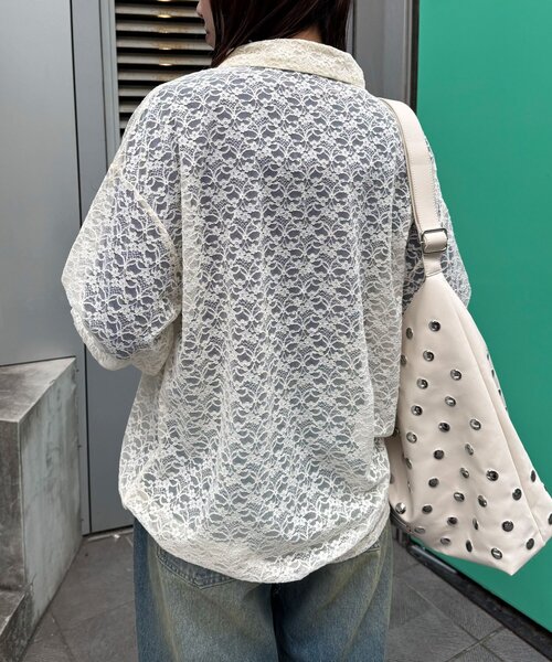 CIAOPANIC（チャオパニック）の「襟付きレースリボンカーディガン（シャツ/ブラウス・レディース・アイボリー/ブラック/ホワイト・ONE SIZE）」の22枚目の写真