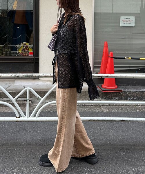 CIAOPANIC（チャオパニック）の「襟付きレースリボンカーディガン（シャツ/ブラウス・レディース・アイボリー/ブラック/ホワイト・ONE SIZE）」の9枚目の写真