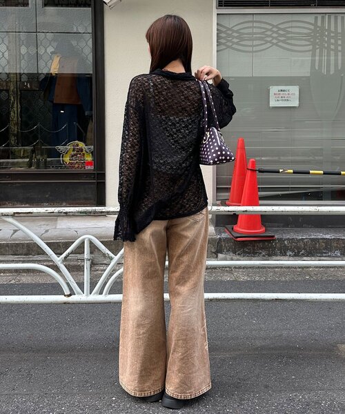 CIAOPANIC（チャオパニック）の「襟付きレースリボンカーディガン（シャツ/ブラウス・レディース・アイボリー/ブラック/ホワイト・ONE SIZE）」の10枚目の写真