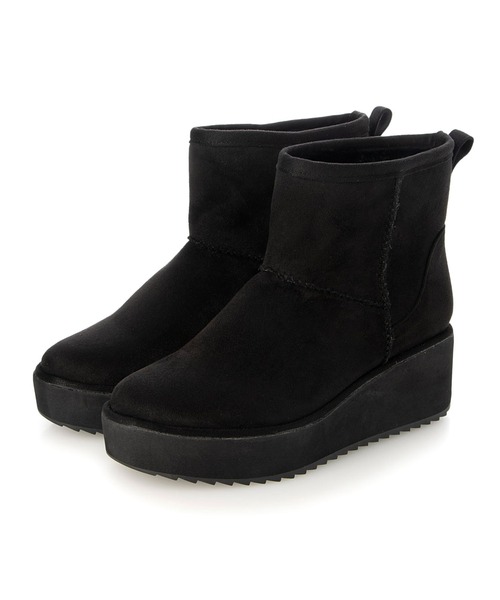 Fin(フィン)の「フェイクファー厚底ブーツ【低反発スポンジ入り】(ブーツ・レディース・ブラック系その他/ベージュ/ブラック・LL/S/M/L)」の12枚目の写真