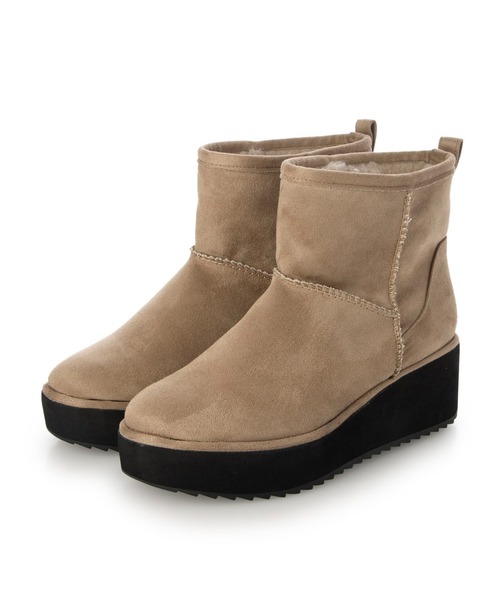 Fin(フィン)の「フェイクファー厚底ブーツ【低反発スポンジ入り】(ブーツ・レディース・ブラック系その他/ベージュ/ブラック・LL/S/M/L)」の13枚目の写真