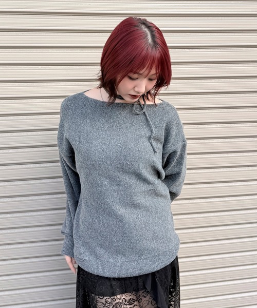 DAESE TOKYO(デセトウキョウ)の「『DAESE TOKYO/デセトウキョウ』杢ストレッチオフショルチョーカー付きプルオーバー(ニット/セーター・レディース・アイボリー/ブラック/チャコールグレー・FREE)」の20枚目の写真