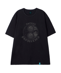 [ミスティックアイ]コットンルーズフィット半袖Tシャツ_ブラック