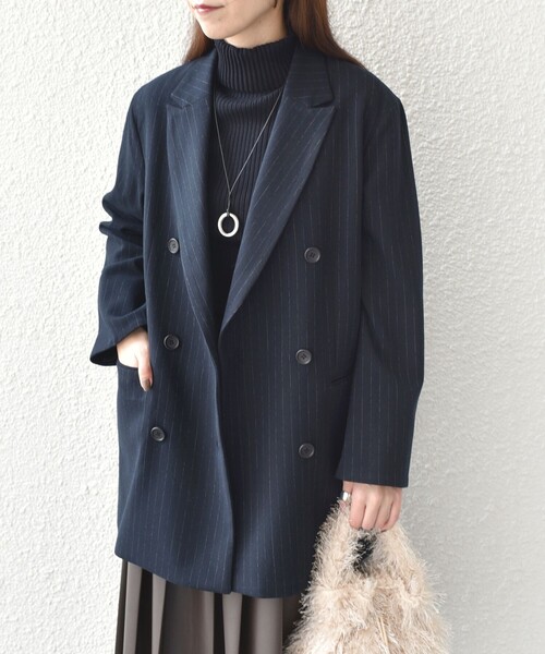 ジャケット・アウター HANDMADE pocket coat/2colors_no0490 セール】SHIPS Colors:〈手洗い可能〉ダブル ブレスト ジャコット