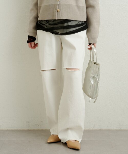 ダメージデニムパンツ（デニムパンツ）｜Omekashi（オメカシ）の