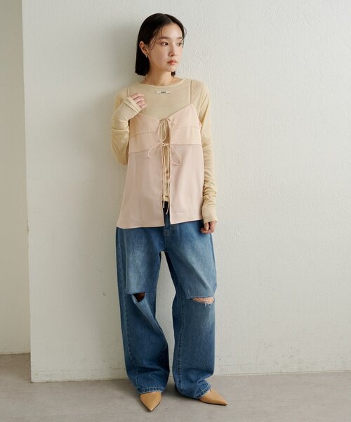 Omekashi（オメカシ）の「ダメージデニムパンツ（デニムパンツ・レディース・オフホワイト/ブルー・36/38）」の15枚目の写真