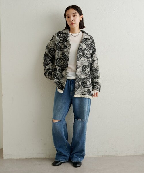 Omekashi（オメカシ）の「ダメージデニムパンツ（デニムパンツ・レディース・オフホワイト/ブルー・36/38）」の13枚目の写真