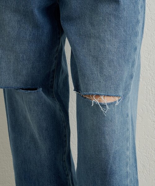 Omekashi（オメカシ）の「ダメージデニムパンツ（デニムパンツ・レディース・オフホワイト/ブルー・36/38）」の4枚目の写真