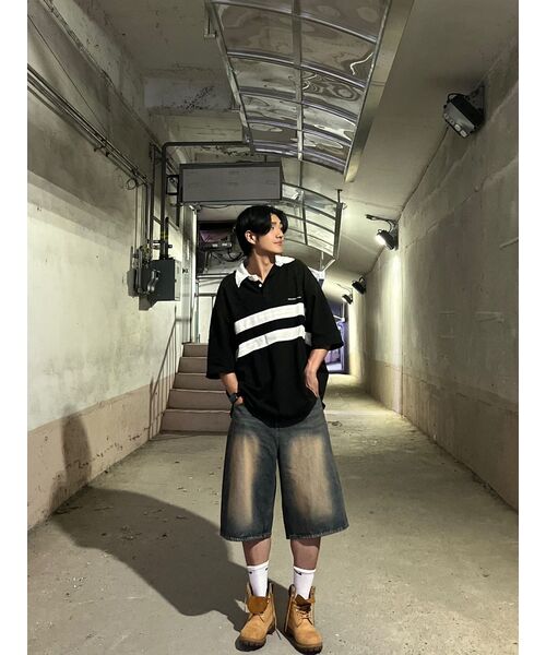 BASEMOMENT(ベースモーメント)の「ウォッシュドバミューダデニムパンツサンドブルー(その他パンツ・メンズ・その他・LARGE/MEDIUM/X-LARGE)」の6枚目の写真