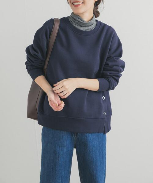 URBAN RESEARCH DOORS（アーバンリサーチドアーズ）の「『一部WEB限定カラー』『UR TECH』裏起毛サイド釦スウェット（スウェット・レディース・ネイビー/ベージュ系その他/キャメル/グレー・MEDIUM）」の3枚目の写真