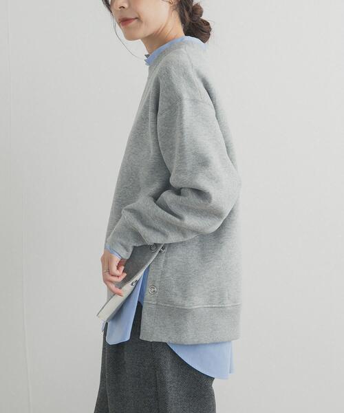 URBAN RESEARCH DOORS（アーバンリサーチドアーズ）の「『一部WEB限定カラー』『UR TECH』裏起毛サイド釦スウェット（スウェット・レディース・ネイビー/ベージュ系その他/キャメル/グレー・MEDIUM）」の11枚目の写真