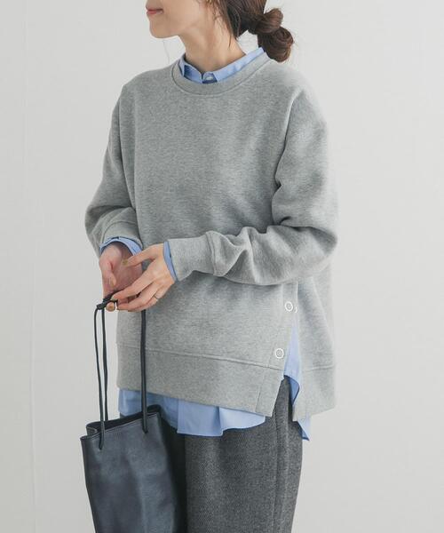 URBAN RESEARCH DOORS（アーバンリサーチドアーズ）の「『一部WEB限定カラー』『UR TECH』裏起毛サイド釦スウェット（スウェット・レディース・ネイビー/ベージュ系その他/キャメル/グレー・MEDIUM）」の10枚目の写真