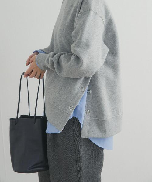 URBAN RESEARCH DOORS（アーバンリサーチドアーズ）の「『一部WEB限定カラー』『UR TECH』裏起毛サイド釦スウェット（スウェット・レディース・ネイビー/ベージュ系その他/キャメル/グレー・MEDIUM）」の8枚目の写真