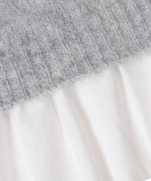 coca(coca)(コカ)の「バックリボン異素材ドッキングニットトップス(ニット/セーター・レディース・ライトベージュ/ライトグレー・L/M)」の20枚目の写真