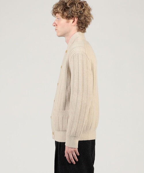 セール】ウールカシミヤシルク リブVネックカーディガン（ニット