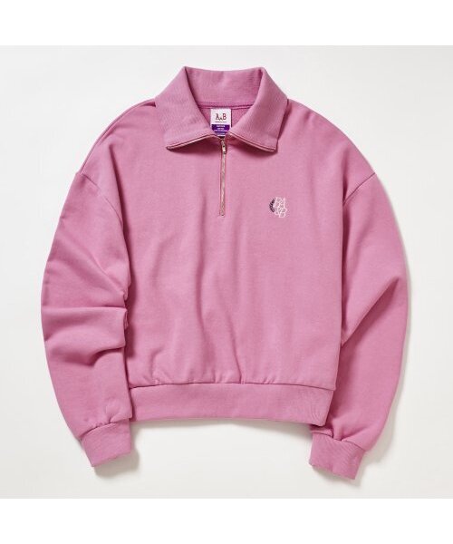Between A and B（ビトウィーンエイアンドビー）の「スモールロゴハーフジップスウェットシャツ[ピンク]（スウェット・レディース・その他・FREE）」の6枚目の写真