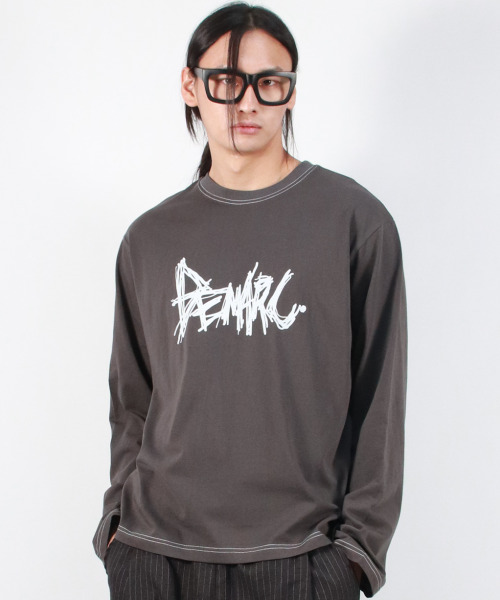 DEMARC(ドゥマーク)の「M GRAFFITI LOGO TEXT BOXY LONG SLEEVE - Charcoal(Tシャツ/カットソー・メンズ・その他・MEDIUM/LARGE)」の6枚目の写真