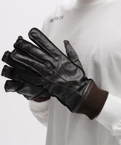 AVIREX（アヴィレックス）の「LEATHER GLOVES TYPE A-10 / レザーグローブ A-10タイプ / AVIREX / アヴィレックス（手袋・メンズ・ブラック/ブラウン・F）」の5枚目の写真