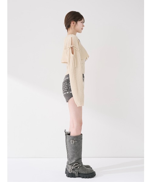 Darich（ダーリッチ）の「ショルダーオープンアンサンブルニットトップス（ニット/セーター・レディース・グレー/アイボリー/サックスブルー/ブラック・FREE）」の16枚目の写真