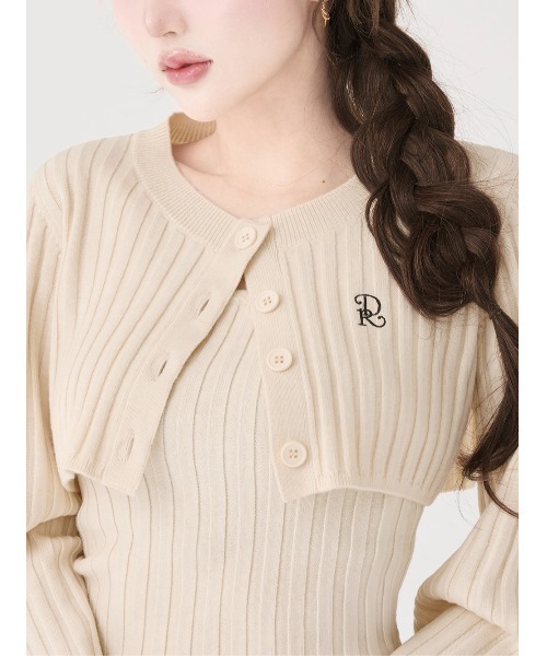 ショルダーオープンアンサンブルニットトップス（ニット/セーター