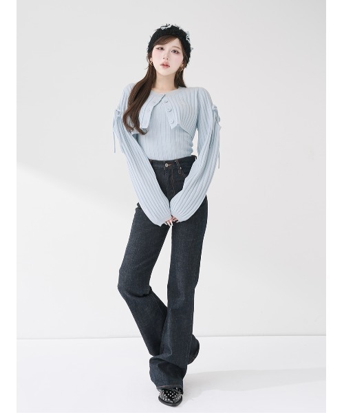 Darich（ダーリッチ）の「ショルダーオープンアンサンブルニットトップス（ニット/セーター・レディース・グレー/アイボリー/サックスブルー/ブラック・FREE）」の22枚目の写真