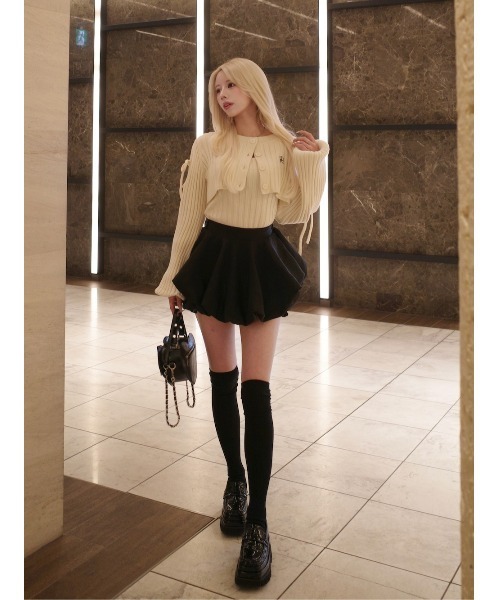 darich ショルダーオープンアンサンブルニットトップスBLK ショルダーオープンアンサンブルニットトップス（ニット/セーター