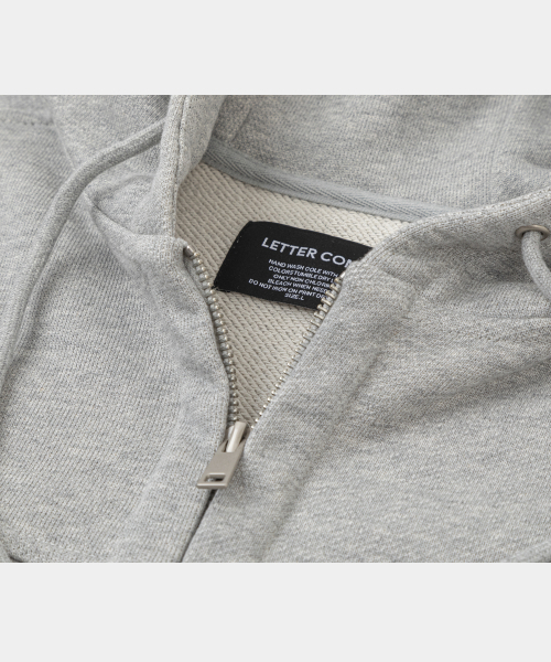 LETTERCOMO(レテルコモ)の「ヘビーコットンインシジョンフードジップアップグレー(パーカー・レディース・その他・MEDIUM/LARGE/X-LARGE)」の3枚目の写真