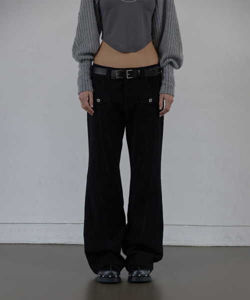 LINEBOOTCUT PANTS / BLACK