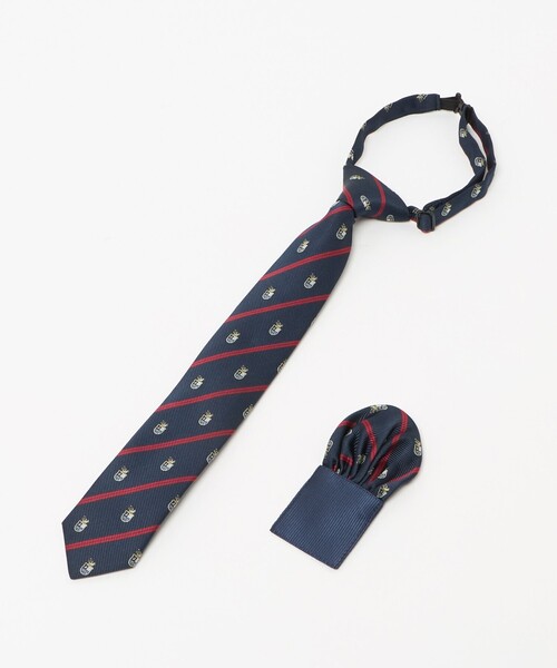 ネクタイ チーフ セット（クレスト） / キッズ 手洗い可能（ネクタイ